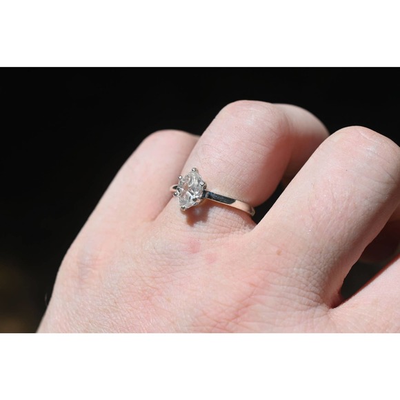 Tear drop engagement ring, crystal ring, - Picture 2 of 10